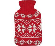 Borsa Dellacqua Calda da 1 Litro, Borsa Dellacqua Calda con Giacca Morbida, Preferita di Adulti e Bambini, può Alleviare Rapidamente il Dolore e Portare Comfort, 26 cm X 16 cm