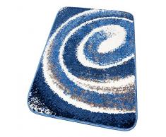 emmevi Tappeto Bagno Spirale Moderno Morbido Antiscivolo Scendiletto Doccia MOD.Magnolia (F) 50X80 Blu