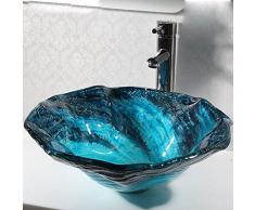 LINLIN Lavandino Creativo di Arte del Lavandino di Arte del Lavandino di Vetro A Forma di Bacino del Bagno Creativo 47 * 16 * 1.2Cm 12L