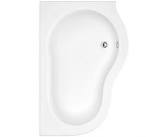 Hudson Reed Vasca da Bagno Angolare - Acrilico Bianco - Design Salva-Spazio ad Angolo da Destra - con Pannello Vasca - 1500 x 1000 x 565mm