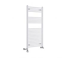 Hudson Reed Radiatore Scaldasalviette Misto Termoarredo Compatto Per Riscaldamento ad Acqua ed Elettrico in Acciaio Bianco (1200 x 600mm, Elemento 800W)