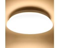 LE Plafoniera LED, 22W Lampada da Soffitto, Equivalente a 100W, Lampada da Bagno 3000K Bianco Caldo, φ30cm, Plafoniera da Bagno per Cucina, Corridoio, Ufficio, Balcone, Camera da Letto