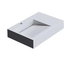 doporro® Lavabo da Appoggio, Lavabo Bagno Sospeso 75x50x13cm, Lavandino Bagno Rettangolare da Marmo Fuso Colossum11-750