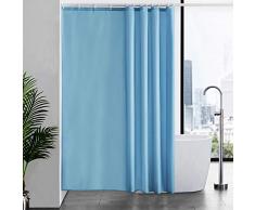 Tende Doccia Anti-Muffa Tessuto in Poliestere, Grande Tende Doccia Impermeabile &Lavabile,Tenda Vasca da Bagno con 12 Ganci Tenda doccia Azzurro-180x210cm.