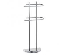 FERIDRAS Piantana portasciugamani in acciaio cromato con 2 bracci 87 cm