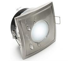 Faretto led 7W incasso quadrato IP65 luci box doccia bagno turco vasca 12V MR16