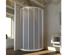 BOX DOCCIA CURVO RICHIUDIBILE 100X100 BIANCO APERTURA LATERALE CIRCOLARE A SOFFIETTO RIDUCIBILE SU MISURA