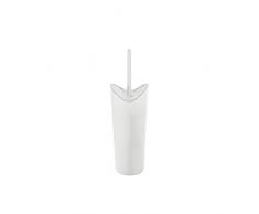 GEDY Moby scopino wc bianco, Misure e peso: 37,8X11,1X10,9 CM & 0,233 KG, Realizzato in resina termoplastica, Ciuffo in setole, Scopino per wc design di R&S Gedy, 2 anni di garanzia