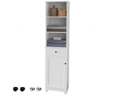 SoBuy Mobile alto Colonna bagno salvasapzio con cassetto e armadietto L40*P35*A161 cm BZR17-W