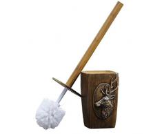 Porta scopino per WC Spazzola per la Pulizia dei Capelli Morbida in Legno Creativo Set di scopini per WC con Manico Lungo La Testina può Essere sostituita Spazzole per WC, scopino per WC con