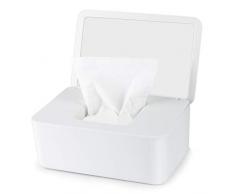 Porta Salviette Umidificate, Salviettine Umidificate con Coperchio, Porta Scatola Dispenser, Contenitore Salviette Umidificate, Tovagliolo Scatola per Home Office, Bianca