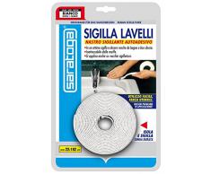 Nastro preformato autoadesivo in specialissima plastica brillante che sigilla perfettamente le giunzioni tra la parete e il lavello o lavandino.