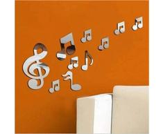 Cloud-Castle adesivi murali Art note musicali acrilico 3D specchi a parete Home Decor Decor adesivo da parete
