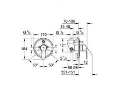 Grohe 33637002 Miscelatore Monocomando Ad Incasso per Vasca/Doccia-Parte Esterna, Cromo