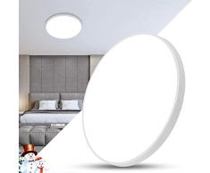 Tealight Plafoniera LED Soffitto Rotonda Ø27CM, Lampada da Soffitto LED 24W 2700LM 6500K IP54 Plafoniera Bagno Cucina Corridoio Balcone Ufficio