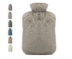 BICAREE Borsa Acqua Calda Peluche da 2L Borsa dellAcqua Calda per Notti Accoglienti Sollievo dal Dolore Collo Posteriore PVC Boule Acqua Calda