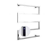 WXDL Scaldasalviette Elettrico con Timer, Asciuga Salviette in Acciaio Inox Radiatore Portasciugamani Elettrico da Parete Scalda Asciugamani 60×80×12cm Radiatore Scaldasalviette,Cromo,Hardwired