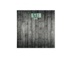 Laica PS1065 Bilancia Pesapersone Elettronica, 180 kg, Vetro Temperato con Serigrafia Legno Scuro, Marrone