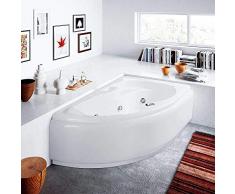 Vasca da bagno IDROMASSAGGIO con sistema Whirlpool 150x100 Made in Italy, capacità: 120 lt (VERSIONE SINISTRA SENZA RUBINETTERIA)
