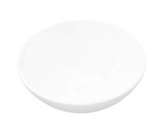 vidaXL Lavandino Appoggio da Bagno in Ceramica Bianca Rotondo Lavello Lavabo