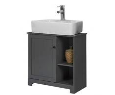 SoBuy Sottolavabo Bagno Mobile Sottolavabo Lavandino Bagno con Mobiletto Mobile Lavabo Bagno Mobili Bagno BZR38-DG