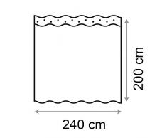 HuaForCity Tenda Doccia 240x200cm(larghezza x altezza) Grande Impermeabile Anti-muffa Poliestere Elegante Tenda da Bagno Accessori da Bagno Vasca con Fibbie/Ganci Farfalla e Modello di Fiori