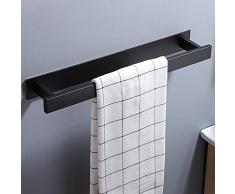 ZUNTO Nero Bagno Portasciugamani Autoadesivo Porta Salviette Porta Porta Asciugamano 40CM