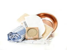 Bagno turco hammam Pestemal set regalo incluso, kese, ciotola di rame, loffah e sapone olio d' oliva