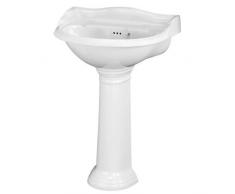 Hudson Reed Lavabo su Colonna per Bagni - Design Tradizionale su Piedistallo - Lavandino in Ceramica Bianca - 1 x Foro per la Rubinetteria - 915 x 610mm