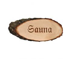 Bütic GmbH Tagliere Ovale in Legno con Incisione, Sauna, ca. 10 cm Lang