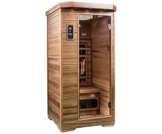 SaunaMed, sauna a infrarossi FAR, lussuosa, in cedro per 1 persona, con tecnologia EMR, NeutralTM