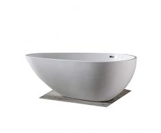 Vasca da bagno freestanding VENETO - nero/bianco o bianco lucido - 180 x110 x 62 cm -Colore:Bianco (lucido), Senza rubinetteria, Senza sistema di drennaggio