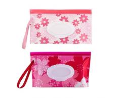 Porta Salviette Umidificate Neonato, SIOPPKIK Wet Wipes Dispenser, Salviette Custodia Bambino da viaggio, riutilizzabile Impermeabile Contenitori per salviette trucco (2 Pezzi), B