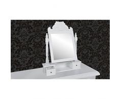 TAVOLO MAKE UP STILE CLASSICO TAVOLINO TAVOLINI TOLETTA CON SPECCHIO OSCILLANTE