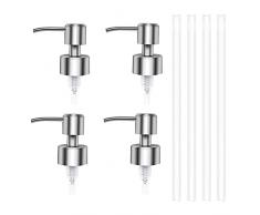4 Pezzi 304 Acciaio Inossidabile Pompa, Dosatore di Sapone a Pompa, Parti Della Pompa per Lozione, Testa Della Pompa Distributore Sapone, per Cucina Bagno Bicchiere Metal Dispenser Liquido