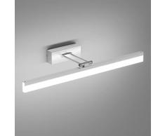 Klighten LED Applique Bagno Specchio 60cm, 14W Lampada da Specchio per Bagno Moderno Argento, Bianco Freddo 6000K Luce da Specchio Bagno, 910Lumen, 180°Regolabile, Non Dimmerabile