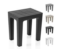 Sgabello bagno doccia multiuso Lello alta resistenza, 38x29x41 cm effetto legno, portata 150 Kg (1, Nero)