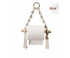 Porta rotolo di carta igienica autoadesivo in legno montato a parete portasciugamani da bagno anelli accessori da bagno