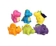JUNSHEN Giocattoli da Bagno,Dinosaur Bath Toys (6PCS),Giocattoli Morbidi da,Bagno per Bambini Vasca da Bagno Che impara i Giocattoli del Bagno del Dinosauro e Giocattoli da Bagno per i più Piccoli