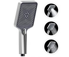 Amazon Brand - Umi Soffione Doccia Alta Pressione Risparmio Idrico, 3 Modi Funzione Doccino per Doccia Anticalcare, Telefono Doccia Universale Grande, 11 x 13 cm, Pannello Extra Large, Cromato