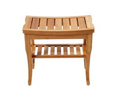 sogesfurniture Panca Multiuso/Sgabello da Bagno di bambù Antiscivolo Sgabello Doccia, Panca per Doccia Sedia da Doccia Antiscivolo per Incinta e Disabili, KS-HSJ-04-BH
