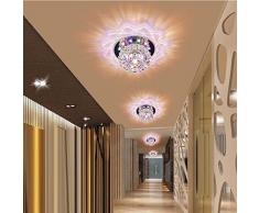 Unbekannt-Lampadario con paralumi a forma di fiori in cristallo corridoio delimitatore, con luce a LED-Plafoniera da soffitto per bagno moderno Semi mounted-colored