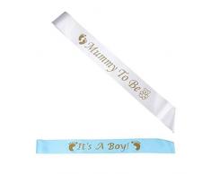 Veewon Bambino Sashes Doccia Completa di Mamma To Be Sash e Un Ragazzo Sash Baby Shower Party Decoration