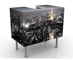 Apalis Mobile per lavabo Design Tokyo 60x55x35cm, Basso, Larghezza: 60cm, Regolabile, mobiletto da lavandino, lavandino, mobiletto da lavabo, lavabo, mobiletto, Bagno, Bagnetto, Mobile da Bagno
