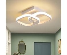 Plafoniera LED,Lampada da Soffitto Moderna 24W 2520lm, Plafoniere Design Quadrata,Lampadario acrilico bianca per Soggiorno Cucina Bagno Camera da Letto Corridoio,Luce Bianco caldo 3000K,L24*W24cm