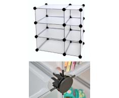 Ts Ideen 5110 Armadietto ad Innesto, Mobiletto Da Bagno, con 6 Scomparti, Polipropilene, Bianco