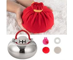 BEISCO Boule Acqua Calda Mini Borsa dellAcqua Calda Metallo Resistente, con Rivestimento in Tessuto Rimovibile, per Tenere al Caldo Mani, Collo, Schiena, Addome e Vita (Size : L-18CM)