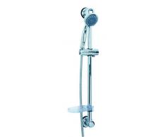 Idro Bric BLISAL0041CR Pratika Ventosa CR Completo Saliscendi, 5 Getti con Porta Sapone, Trasparente