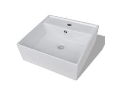 vidaXL Lavello Ceramica di Lusso con Foro di Scarico Bacino Lavandino Lavabo