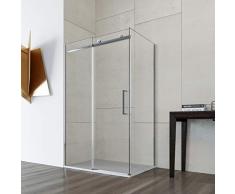 Box Doccia Angolare Reversibile Lusso Parete Fissa e Porta Scorrevole Vetro 8 mm H.190 80 137,5-139 x 140 77-79,5